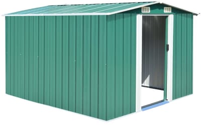 Fietsberging - Fietsenhok - Stalling - Tuinschuur - Huis - Overdekt - Staal - Groen - Scooter - Fiets