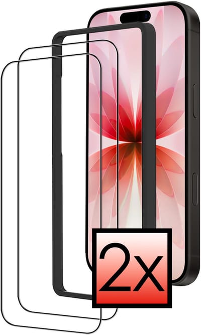 Screenprotector - 2 Stuks - Geschikt voor Apple iPhone 17 - Met Installatie Frame - Beschermglas - Gehard Glas - Tempered Glass - Screen Protector - Inclusief Montage Kit