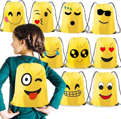 Kleurrijke Gymtas voor Kinderen - Set van 10 Feesttassen voor Verjaardagsfeestjes, Kerst en Halloween, Perfect als Cadeautas en Party Accessoires