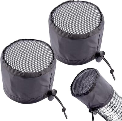 Ventilatieafdekking - Stoffilter - Binnenteelt - Snelle montage - 2 stuks - Zilver