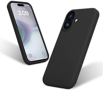 Liquid Silicone Hoesje geschikt voor iPhone 16 Plus - zwart- Dagelijks gebruik - Duurzaam - Flexibel - Stijlvol en Comfortabel - Schokbestendig - Soft Touch Siliconen