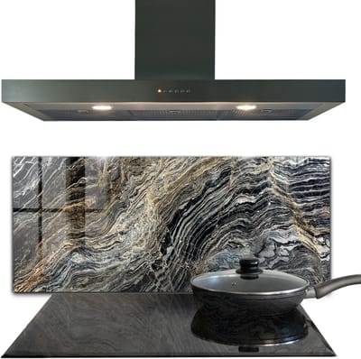 Tulup Achterwand Keuken - Marmer-graniettextuur Glazen Keuken Achterwand - 125 x 50 cm - Grijs Glazen Achterwand Keuken - Texturen en Patronen Spatscherm Keuken Glas - Kookplaatachterwanden - Kookplaat achterwand