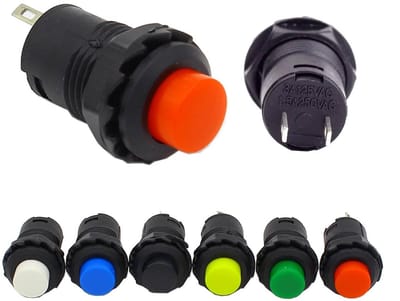 Ronde Drukknop 12 mm 1,5 A/230 V Zwarte Niet-momentane Schakelaar