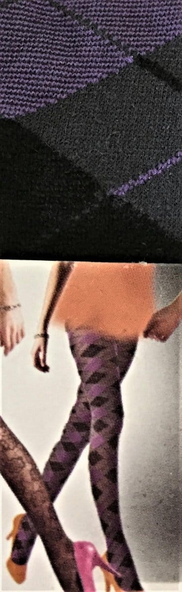 Pretty Polly Panty - Panty - Opaque - Agyle - Ruit - Paars - Zwart - 40 Den. - One Size - 34/42 - Grape/Charcoal