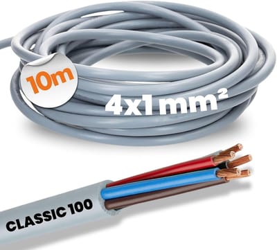 10 meter 4-aderige besturingskabel 4x1 mm² kleurgecodeerd PVC