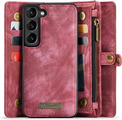 CaseMe Hoesje - Geschikt voor Samsung Galaxy S23 Hoesje - CaseMe 008 2-in-1 Book Case & Back Cover met Portemonnee - Pink