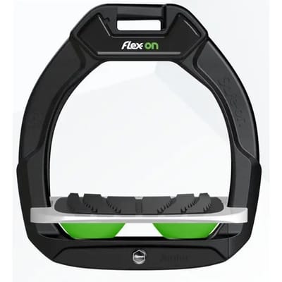 Veiligheidsstijgbeugels Paardrijden Ingelogd Grip Zwart/Grijs/Groen Flex-On Safe-On