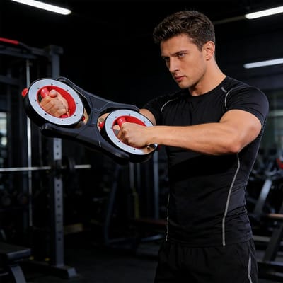 Armtrainer - Trainingswiel - Kracht Opbouwen - Verstelbare Weerstand - 40x22cm - Zwart