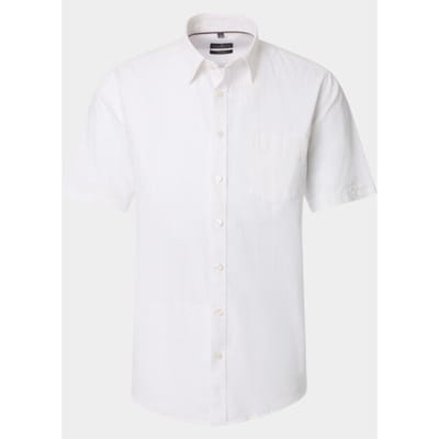 CASA MODA Sport casual fit overhemd - structuur - wit - Strijkvriendelijk - Boordmaat: 41 - 42