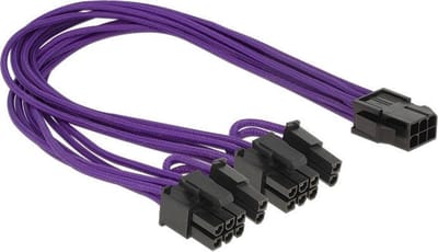 Premium PCIe 6-pins (v) - 2x PCIe 8-pins (6+2) (m) voedingskabel - 0,30 meter