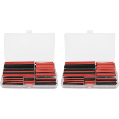 300 stuks krimpkous polyolefine doos elektrische kabelbeschermer assortiment A zwart rood