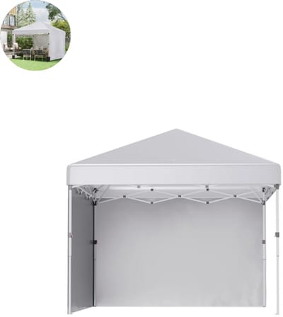 Partytent opvouwbaar - Paviljoen - 3x3 m - Easy up - Waterdicht - met Zijwanden - Weerbestendig - Wit