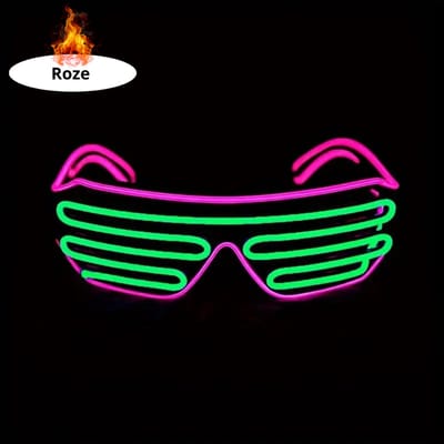 Livano - Festival Bril - Rave - Space - Techno - Freaky Glasses - Heren - Dames - Zonnebril - Roze + fluorescerend groen