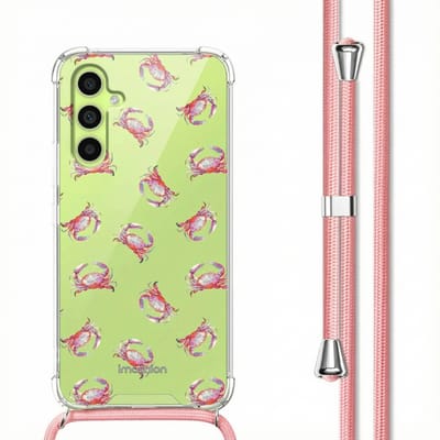 imoshion Hoesje - Geschikt voor Samsung Galaxy A34 (5G) - Design Hoesje met Koord - Crab Watercolor