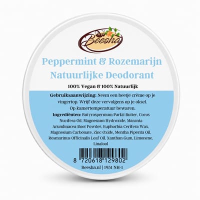 Beesha - Natuurlijke Deodorant Peppermint & Rozemarijn