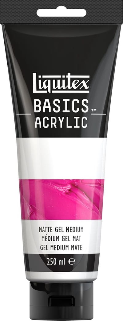 Liquitex 8870311 Basics Matte Gel Medium 250 ml Tube – Mat acryl gel medium, modellerend & mengbaar