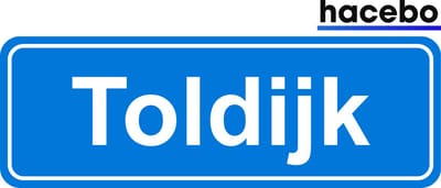 Hacebo - Plaatsnaam Sticker - 29x10 CM - Toldijk sticker - Verkeersborden sticker - grappige cadeaus - Toldijk
