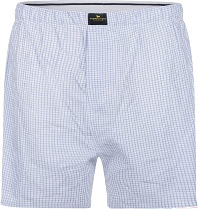 Steppin' Out Boxershort Ruit Lichtblauw - Maat S - Heren - Boxershorts