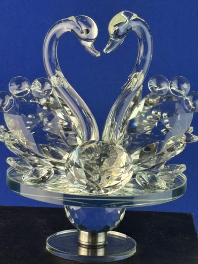 Kristallen Zwanen Set – Luxe Liefdessymbool met Geslepen Kristal