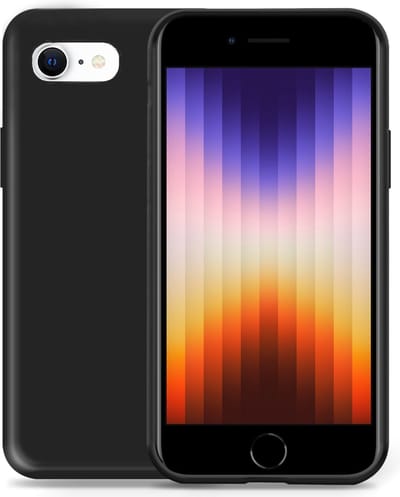 Hoesje geschikt voor iPhone SE 2022 - Liquid Back Case Cover Zwart