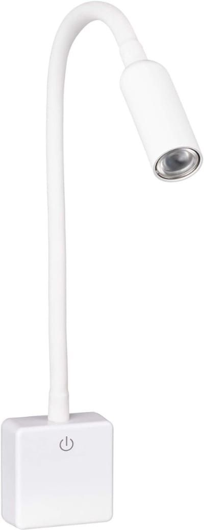 Verte Stekkerspot Dimbaar - LED-Lamp met Fitting - Dimbaar - Wandlamp met Stekker - 4W - Flexibele Zwanenhals - Neutraal Wit 4000 K - Leeslamp - Nachtlamp - Wit