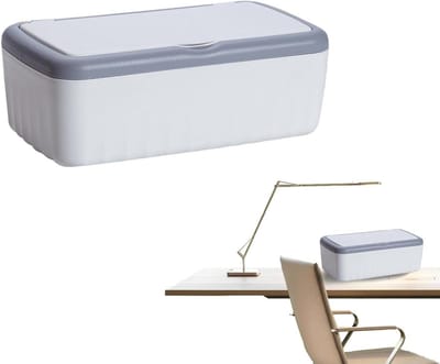 Babydoekjes Dispenser - Doekjes Houder - Hygiënisch Opbergen - Dubbellaags Bescherming - Middelgrote Maat - Blauw Wit