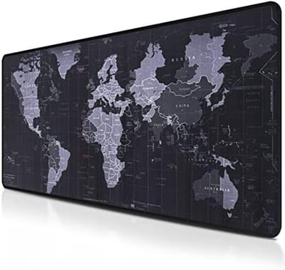 PromoHome Gaming Muismat met Wereldkaart - XXL Formaat 80x30 cm - Antislip Bureauonderlegger voor Precisie en Snelheid - Educatieve Geografie Decoratie
