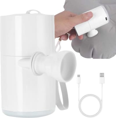 Oplaadbare Luchtpomp - Elektrische Opblaaspomp - Kamperen en Reizen - Compact en Draagbaar - 8.8 cm Hoog - Wit