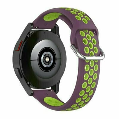 By Qubix - Siliconen sportbandje met gesp - Paars + groen - geschikt voor Huawei Watch 5 - 46mm