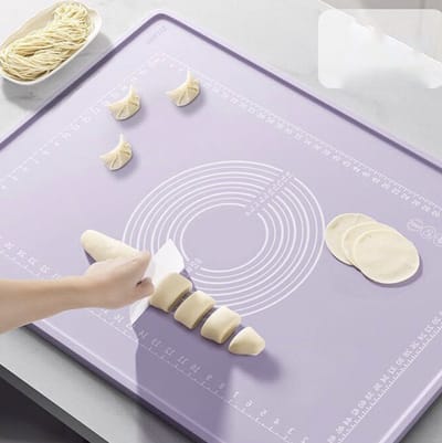 ZYLARO Siliconen bakmat XL - bakmat - 70x50 cm - Deegmat - Extra dik - Hittebestendige tot 250°C - Vaatwasserbestendig - Polymeer antibacteriële structuur - BPA-vrij - Anti aanbak - paars