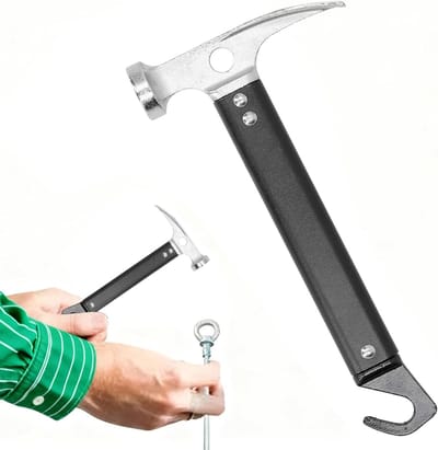 Compacte Aluminium Hamer voor Tentstaken, Peg Puller en Verwijderaar - Ideaal voor Kamperen en Buitenactiviteiten