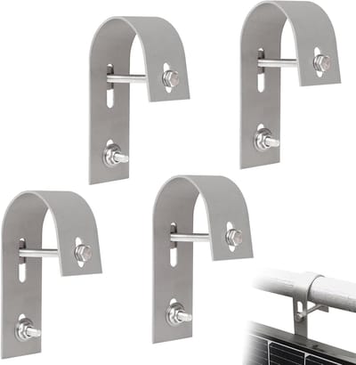 Zonnepaneel Houder Haken - Balkon Montage Bevestiging - Zonne-energie Installatie - Universele Compatibiliteit - 12x6x5cm - Zilver