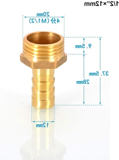 Hoge kwaliteit messing slangconnector voor 6mm tot 25mm slangen, BSP male schroefdraad adapter en fitting