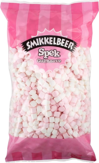 Smikkelbeer - Minimallows – Mini Marshmallows – 1 Kilo – Wit & Roze Spekjes