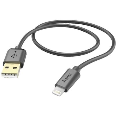 Hama USB-laadkabel - USB-A naar lightning - USB naar Apple Lightning - 1,5 meter - Geschikt voor Smartphone en Tablet - Zwart
