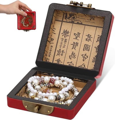 Antieke Sieradenbox van Hout, Opslagdoos voor Japanse en Chinese Sieraden, Perfect Cadeau voor Mannen en Vrouwen