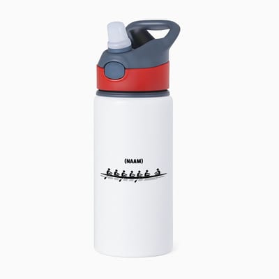 Hacebo® - Roeien met eigen naam waterfles met rietje rood - Sport - Roeiers - Sport - water fles - 650ML