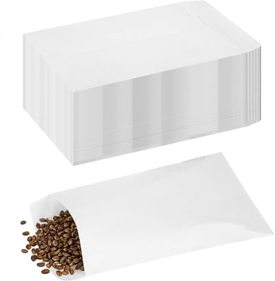 Kleine Zaadzakjes van Wit Kraftpapier - 100 Stuks, Zelfklevende Enveloppen voor Zaadjes, Sieraden, Knutselmaterialen en Kleine Voorwerpen