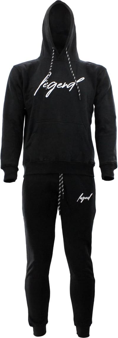 Joggingpak Hoodie Heren/Dames signature Milano zwart XS