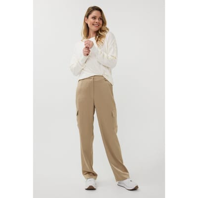 EsQualo Sweater Oversized Basic Knit Off White Maat: XL | Longsleeves Outlet | Dames | Wit
