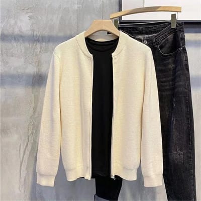 Herfst Heren Casual Stiksel Gebreid Vest Jas Herenmode Koreaanse Versie van De V-hals Grote Zak Trui XXXL beige