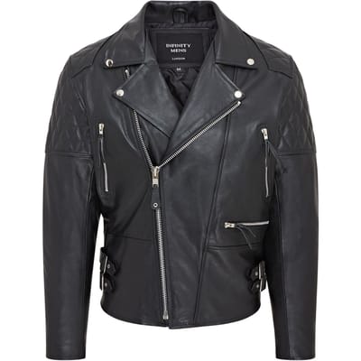 Heren koeienhuid lederen Brando bikerjack - Garland