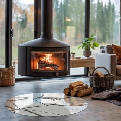Coloray Vloerplaat Houtkachel - Onderplaat Kachel - 100 cm x 100 cm - Houtkachel Vloerplaat - Wit Vloerplaat Kachel - Plaat Kachel - Vloerplaat voor Houtkachel - Vloerplaat Open Haard - Onderplaat