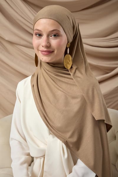 SILK HOME Latte Premium Jersey Sjaal- Hoofddoek - Hoofddeksel - Hijab