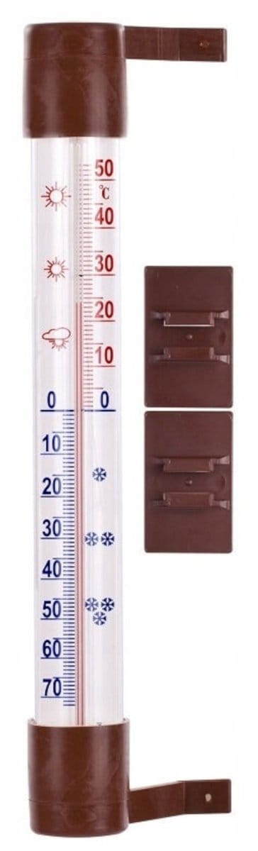 Bioterm Serie - Zelfklevende Buiten Thermometer - Bruin