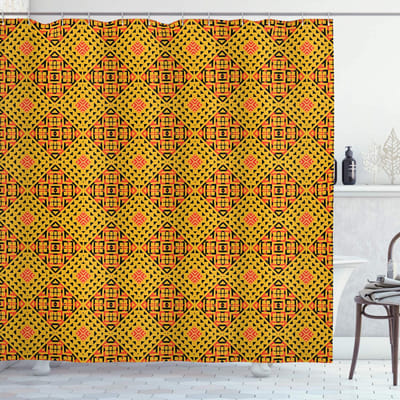 ABAKUHAUS Douchegordijn Kente – 175x180 cm – stofweefsel, waterafstotend