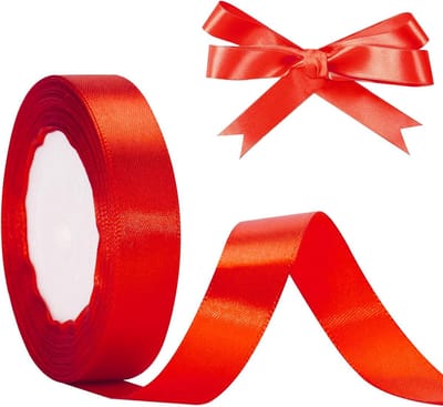 Satin Rood Lint 20mm voor Decoratie, Bruiloft, Kerst en Cadeaus - 22m Versieringslint voor Feestelijke Gelegenheden