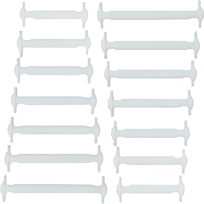 Famanu – Elastische schoenveters zonder strikken, waterdichte siliconen veters, platte uitvoering voor sneakers, wit