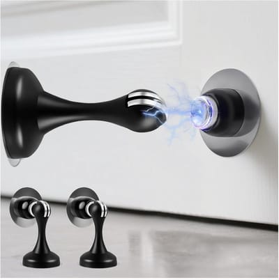 Magnetische Deurstoppers - Deurhouders - Deur Open Houden - Zonder Boren - 2 Stuks - Zwart