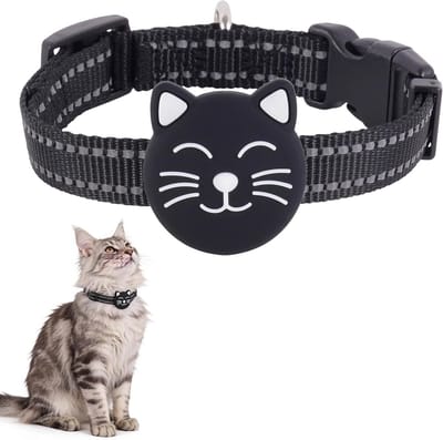 Verstelbare, scheurbestendige nylon halsband voor katten en honden in zwart - Comfortabel en duurzaam voor huisdieren